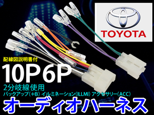 メール便送無★オーディオ ハーネス トヨタ ダイハツ ウィッシュ H15.1～ 変換 カーオーディオ配線 10ピン 6ピン 高品質！ 10P 6P PO1S