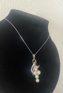 MIKIMOTO　ミキモト　パール　silver シルバー　デザイン　ペンダント　トップ　フルーツ　グレープ　ぶどう　