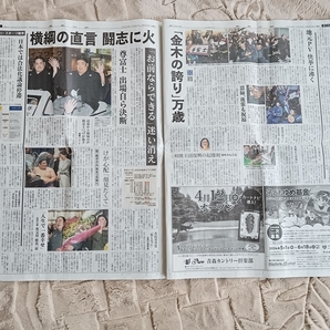 尊富士 新入り幕優勝 地元紙 青森 東奥日報 3/25 3/26 特集記事 2部7P 新聞記事 トップ記事 110年ぶり史上最速 大相撲春場所 地方紙の画像5