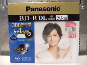 未使用★日本製★Panasonic パナソニック ブルーレイ BD-R DL 50GB 6PACK 215分 録画用 片面2層★録音 音楽 ミュージック 写真 映像