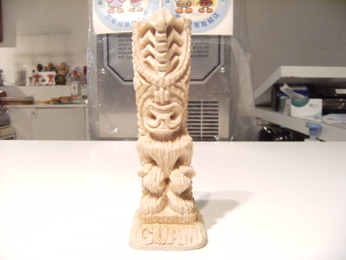 Showa Retro★Hecho en América★Vintage★MADE IN GUAM 14cm Dios TIKI Tiki Estatua Hawaii Guam Figura Objeto Muñeca País Tropical, trabajos hechos a mano, interior, bienes varios, ornamento, objeto