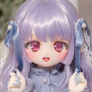 ＊labear＊ DDH-01 セミホワイト肌☆ 開口 カスタムヘッド＋自作アイ4種類＋舌パーツ☆ MDD ドルフィードリーム 