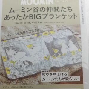 ムーミン谷の仲間たち夜空を見上げるムーミン谷の仲間たちのプリントが可愛い、あったかBIGブランケット