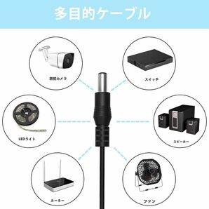 「10in1」電源ケーブル 変換プラグ付き DC充電コード 5.5x2.1mm 1m ビデオカメラ PSP 扇風機 モバイルバッテの画像5