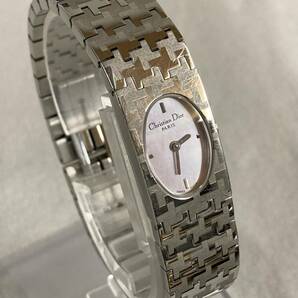 １円スタート！クリスチャンディオール Dior QZ D70-100 ピンクシェル文字盤 レディース腕時計の画像1