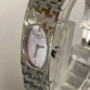 １円スタート！クリスチャンディオール Dior QZ D70-100 ピンクシェル文字盤 レディース腕時計の画像3