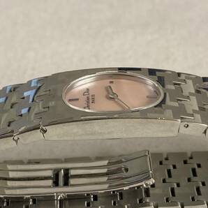 １円スタート！クリスチャンディオール Dior QZ D70-100 ピンクシェル文字盤 レディース腕時計の画像9