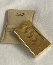 １円スタート！S.T.Dupont エス テー デュポン ガスライター・ゴールド　デュポンコレクション　高級喫煙具_画像1