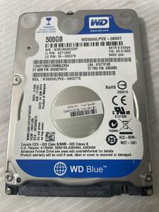 WD5000LPVX 9028時間 2.5インチ 500GB 5400rpm 7mm厚 送料込み価格で安心。