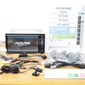 【0326】 VIE-X007W-B 2013年地図 未使用アンテナ付 7インチ メモリーナビ Bluetooth/フルセグ/DVD/録音/SD ALPINEアルパインの画像1