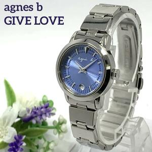 312 agnes b GIVE LOVE アニエスベー レディース 腕時計 デイト クオーツ式 新品電池交換済 人気 希少