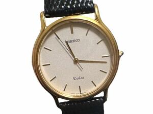 美品 SEIKO セイコー/ドルチェ 9531-603A クォーツ 記念刻印あり 白文字盤 メンズ腕時計