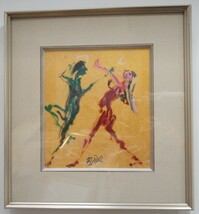 ＊幸寿「作品(踊るニンフ)」金紙に油彩　荒々しい筆致とマチエールが魅力です。東京国立近代美術館収蔵　秀作です。真作保証_画像1