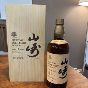 サントリー ピュアモルト ウイスキー 山崎 12年　特級　760ml 木箱付き　未開封　SUNTORY 