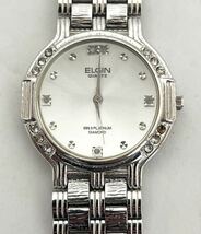 ELGIN エルジン 999.5 PLATINUM DIAMOND FK-1057-E プラチナ ダイヤモンド クォーツ 腕時計_画像2