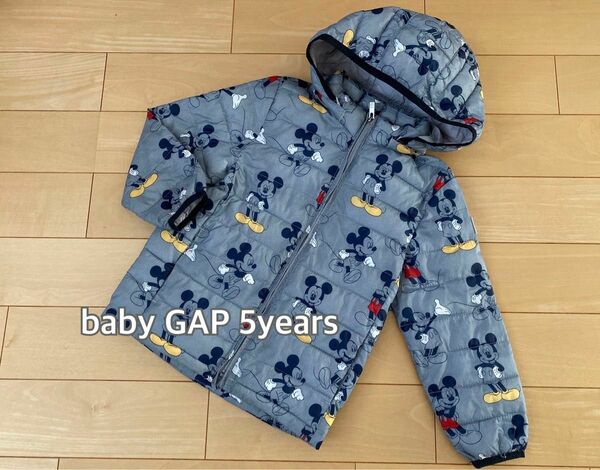 baby GAP ベビー ギャップ キルティング 中綿 ジャケット フード取り外し可 ミッキー ディズニー ウィンドブレーカー