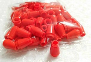 100個　1×1　赤　LEGO　レゴ　未組み立て　未使用　パーツ　部品　円錐