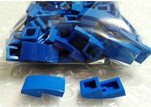 50個　1×2　青　LEGO　レゴ　未組み立て　未使用　パーツ　部品　カーブスロープ　屋根