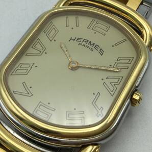 BB14●＜QZ/電池交換済み＞腕時計 HERMES エルメス ラリー クォーツ 2針 純正ベルト 現状品 ●の画像4