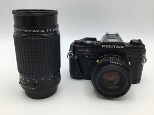 RR47●＜動作/精度未確認＞フィルムカメラ PENTAX ペンタックス super A / smc PENTAX-A 1:1.7 50mm 1:4 200mm レンズ / 現状品 ジャンク