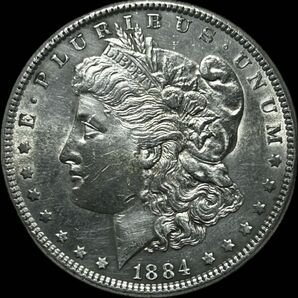 [本物保証] アメリカ　モルガンダラー銀貨　1884年　銀貨　古銭　外国コイン　1ドル銀貨
