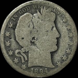[レア] アメリカ　バーバーハーフダラー銀貨　1894年　古銭　銀貨