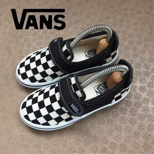 ★【 VANS 】★キッズ ベルクロ チェッカーフラッグ スリッポンスニーカー★サイズ19