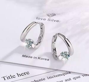 534* new goods unused * lady's silver hoop earrings s925 cz diamond jewelry accessory Stone wedding dress zirconia 