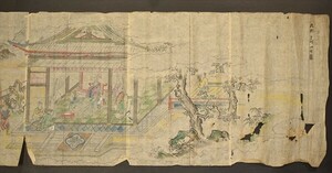 禁裏御所常御殿下段襖絵図巻子 美術 宝物 絵巻 和本 古文書