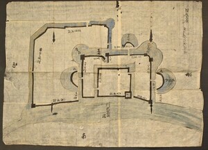 江尻古城図 早川弥三郎衛門縄張 古地図 武田氏 静岡 和本 古文書