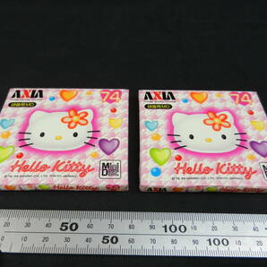 AXIA 録音用 MD 74分 HELLO KITTY 2枚 シール付き 未開封 日本製 MD HK PN 74 ハローキティ アクシア 富士写真フィルムの画像1