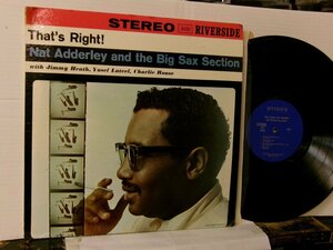 ▲LP NAT ADDERLEY & THE BIG SIX SECTION ナット・アダレイ / THAT'S RIGHT ザッツ・ライト 輸入盤 RIVERSIDE RLP-9330◇r60322