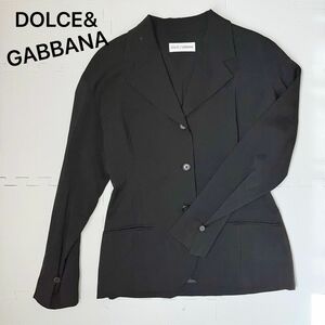 DOLCE&GABBANAドルチェ&ガッパーナ　 テーラードジャケット ブラック 黒 長袖　丈長め