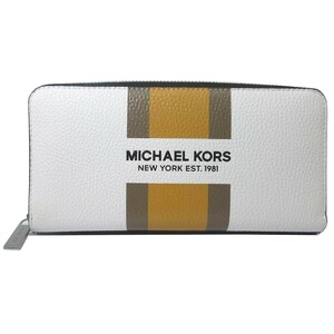 マイケルコース 長財布 Michael Kors クーパーストライプ ウォレット テック ジップ アラウンド 36R4LCOZ3U CIDER レディース 