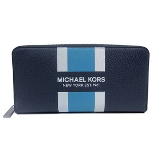 マイケルコース 長財布 Michael Kors クーパーストライプ ウォレット テック ジップ アラウンド 36R4LCOZ3U BLUE MOON レディース 