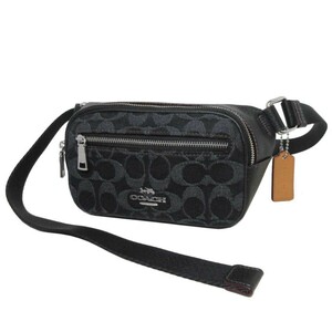  Coach COACH signature Denim Mini ремень сумка Mini поясная сумка CQ186 SV/BK ( черный ) outlet женский 