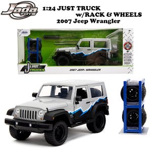 JADATOYS 1:24 JUST TRUCKS w/RACK & WHEELS 2007 Jeep Wrangler Hardtop ミニカー