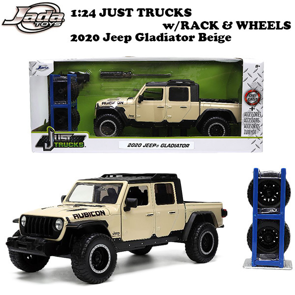 JADATOYS 1:24 JUST TRUCKS w/RACK & WHEELS 2020 Jeep Gladiator ミニカー