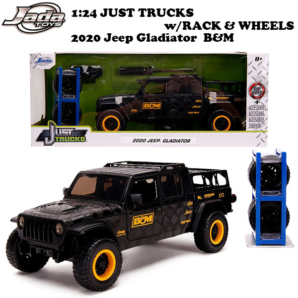  1:24 JUST TRUCKS w/RACK & WHEELS 2020 Jeep Gladiator ミニカー JADATOYS