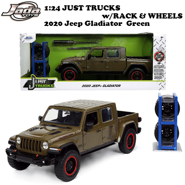 JADATOYS 1:24 JUST TRUCKS w/RACK & WHEELS 2020 Jeep Gladiator ミニカー