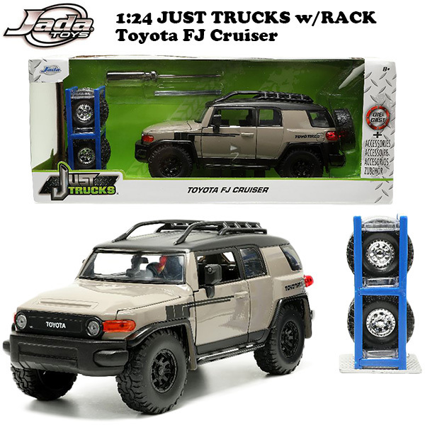 JADATOYS 1:24 JUST TRUCKS w/RACK & WHEELS TOYOTA FJ CRUISER ミニカー