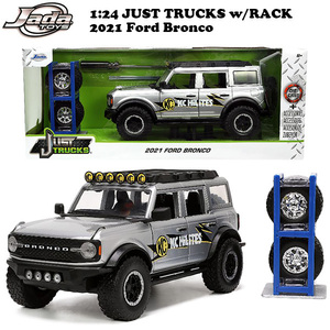 JADATOYS 1:24 JUST TRUCKS w/RACK & WHEELS 2021 FORD BRONCO ミニカー