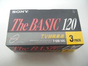 SONY　T-120　The BASIC 120　VHSビデオテープ　120分　3個セット　未開封品！