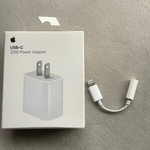 Apple iPhone充電器 20W USB-C電源アダプタ MHJA3AM イヤホン変換アダプタ