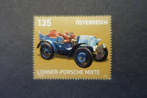 外国切手：オーストリア切手 「（自動車）ローナーポルシェ・ミクステ」1種完 未使用