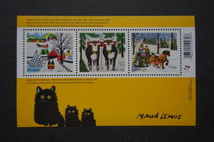 Art hand Auction Foreign Stamps: Canadian Stamp Christmas Holidays (Painting by Folk Art Artist Maud Lewis) Small Sheet Unused, antique, collection, stamp, Postcard, North America