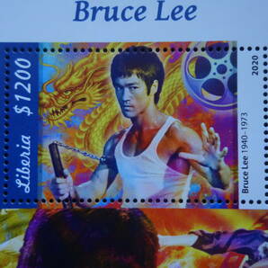 外国切手：リベリア切手 「ブルース・リー誕生80年」小型シート 未使用の画像2