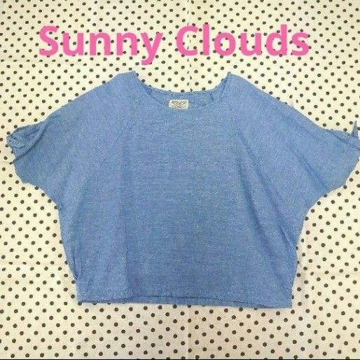 Sunny Clouds　サニークラウズ　コットンリネン　袖リボン　ブラウス