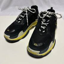 正規品◇BALENCIAGA バレンシアガ triple s トリプルS ブラック イエロー スニーカー 43 メンズ_画像1