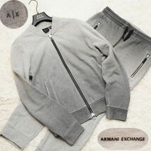 極美品★アルマーニエクスチェンジ セットアップ ジャージ グラデーション ARMANI EXCHANGE パーカー グレー スウェット ジョガーパンツ_画像1